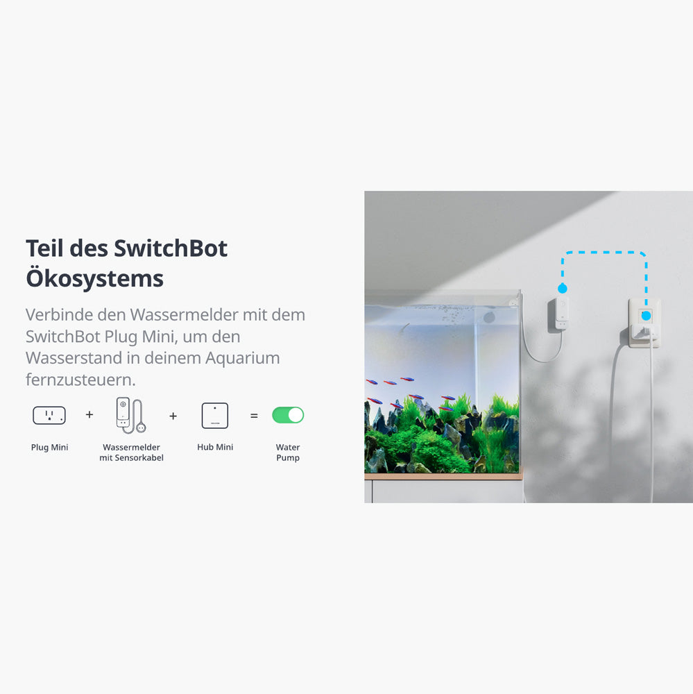 SwitchBot WLAN-Wassermelder mit Sensorkabel Aquarium