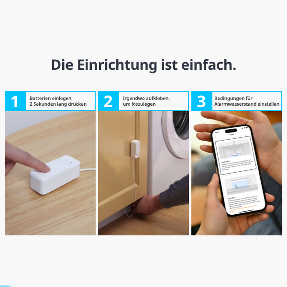 SwitchBot WLAN-Wassermelder mit Sensorkabel Einrichtung