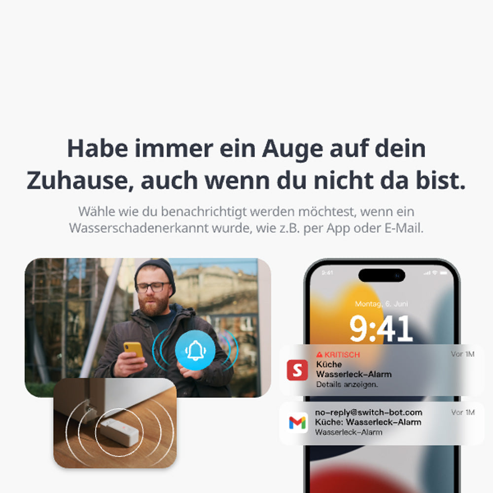SwitchBot WLAN Wassermelder Benachrichtigung