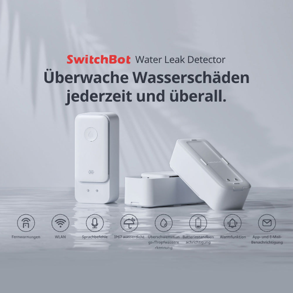 SwitchBot WLAN Wassermelder Wasserschäden bemerken